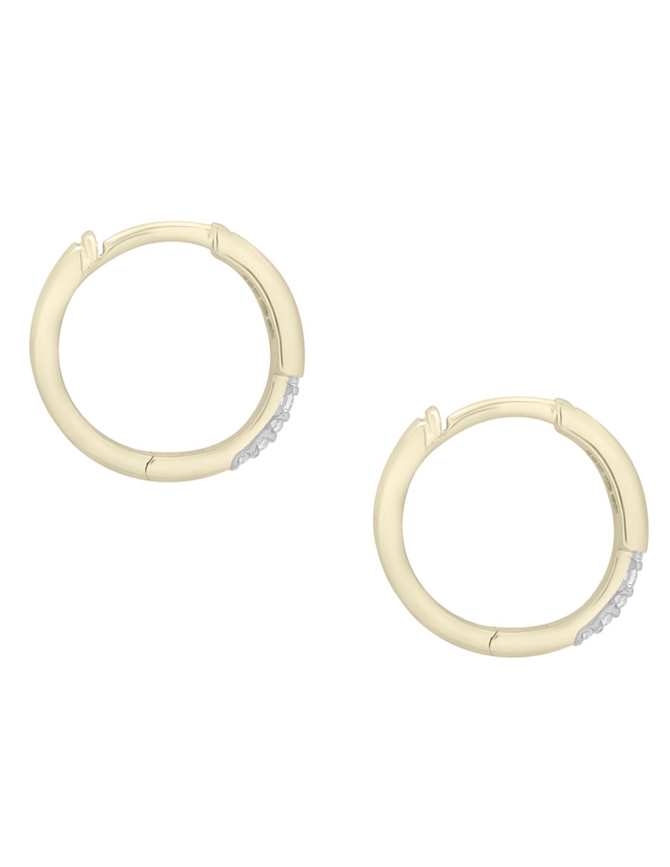 Huggies Hoop de oro 14 K con acabado pavé diamante 2