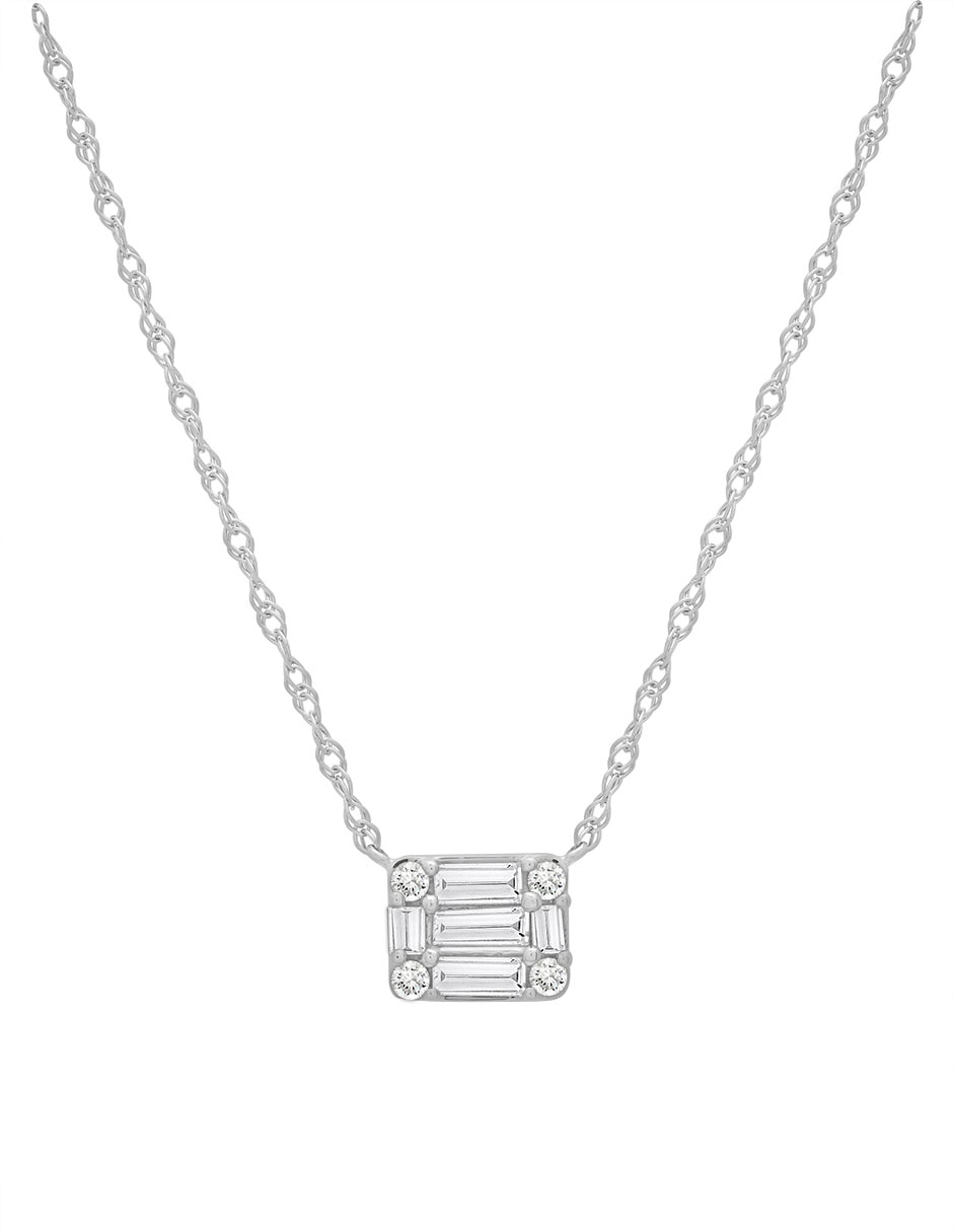 Collar con dije de oro blanco 14 K