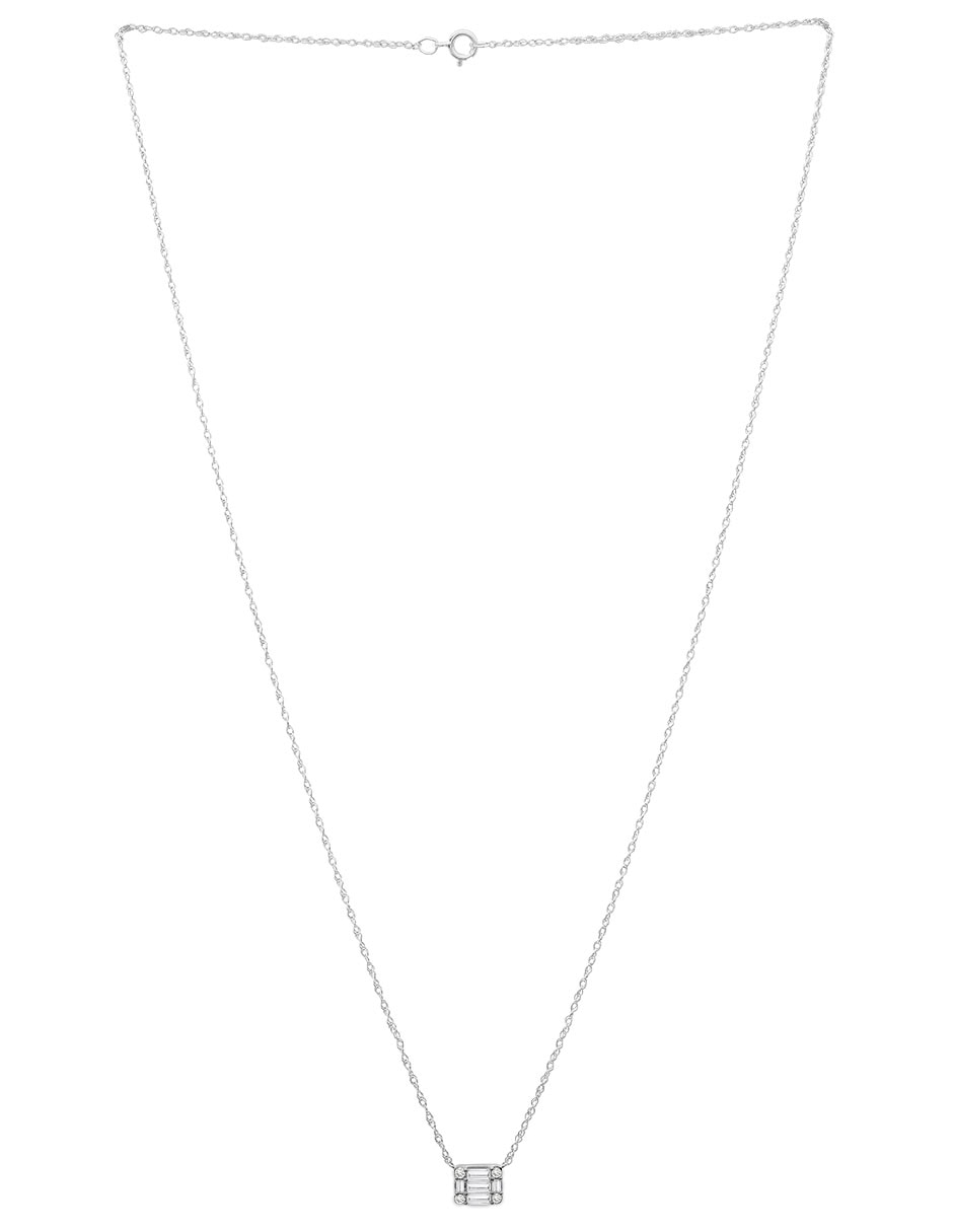 Collar con dije de oro blanco 14 K 2