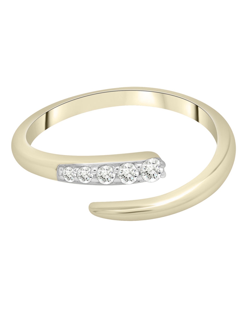 Anillo 14 k de oro diamante pavé