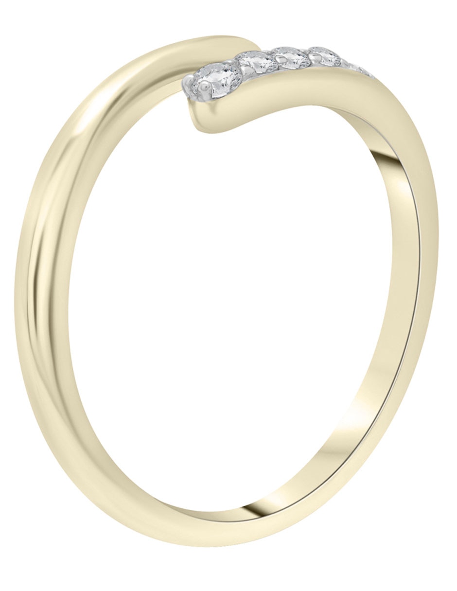 Anillo 14 k de oro diamante pavé 2