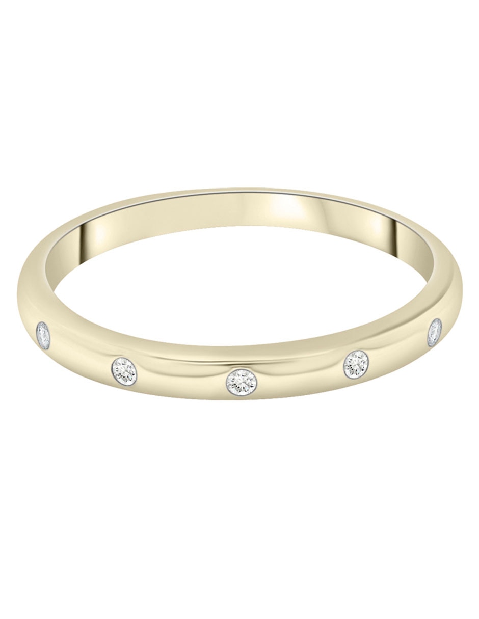 Anillo 14 k de oro diamante pavé