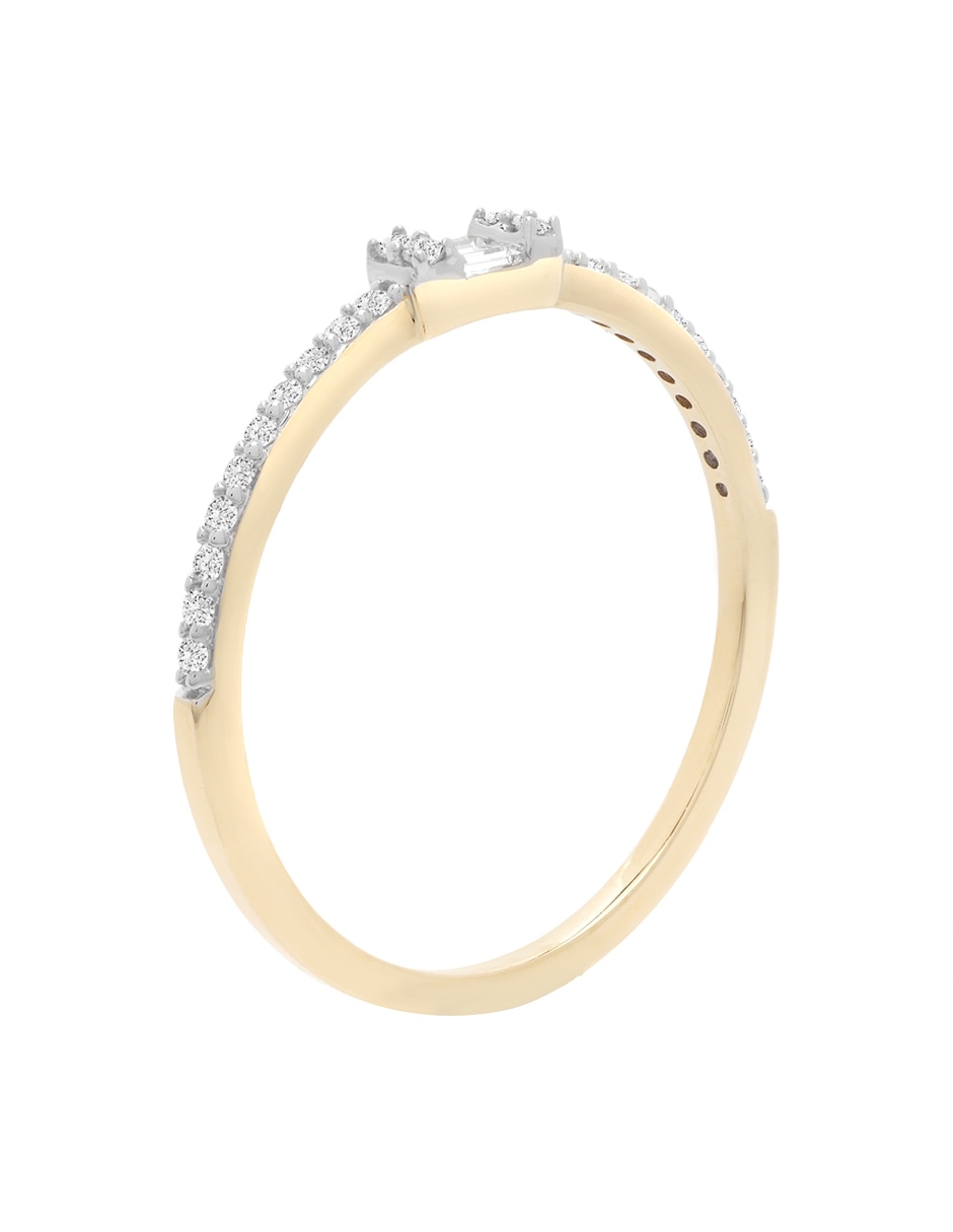 Anillo 14 k de oro diamante pulido 2