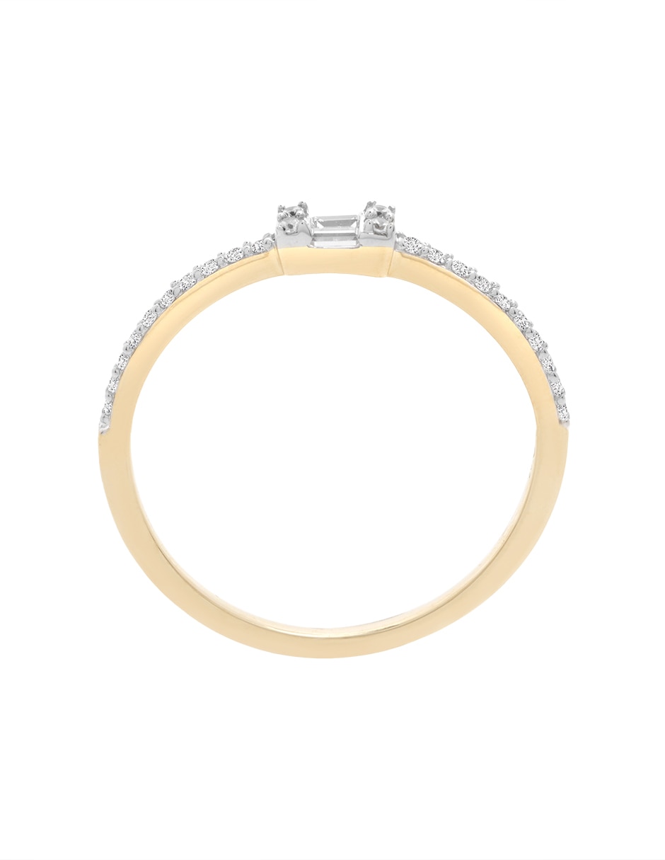 Anillo 14 k de oro diamante pulido 3