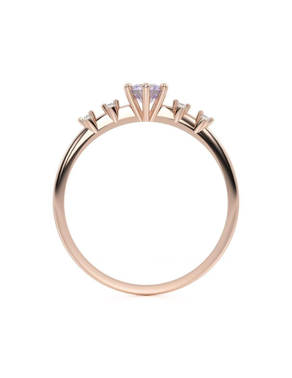 Anillo 14 k de oro zirconia brillante 3