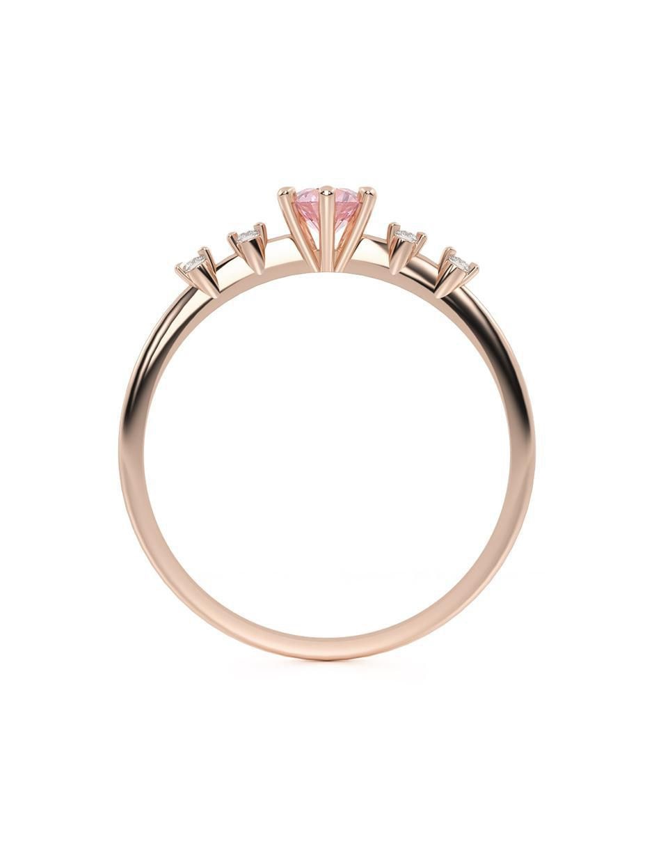 Anillo 10 k de oro zirconia brillante 3
