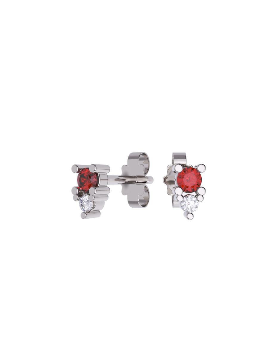 Set de aretes de oro 10 k con acabado pulido zirconia Set de aretes de oro 10 k con acabado pulido zirconia