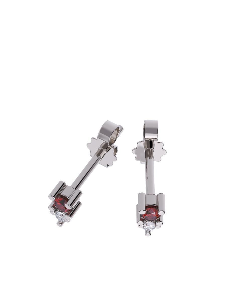 Set de aretes de oro 10 k con acabado pulido zirconia 2