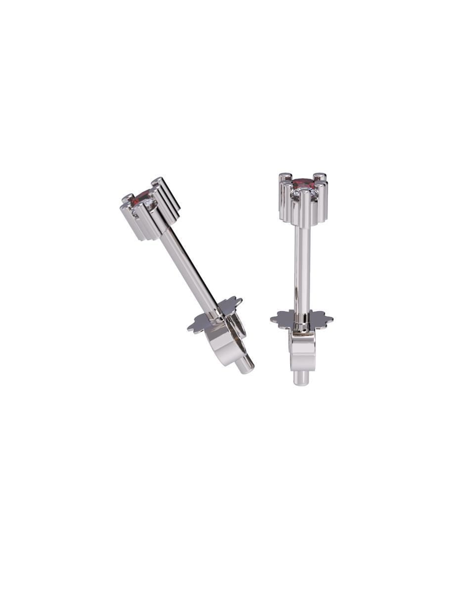 Set de aretes de oro 10 k con acabado pulido zirconia 3