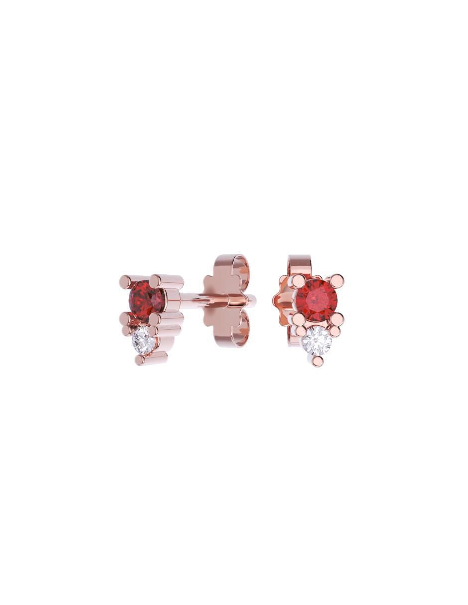 Set de aretes de oro 10 k con acabado pulido zirconia Set de aretes de oro 10 k con acabado pulido zirconia