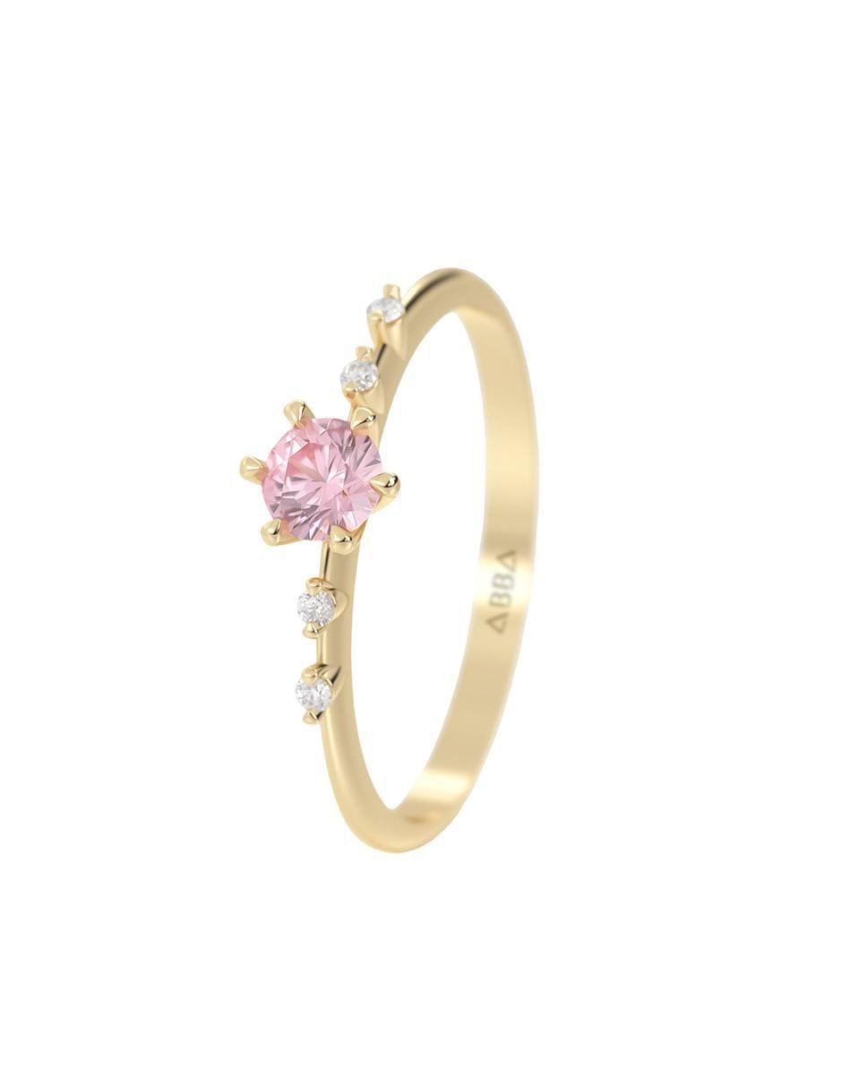Anillo "de (si aplica)" ninguna abba joyas sin familia no aplica 14 k "de" oro zirconia brillante