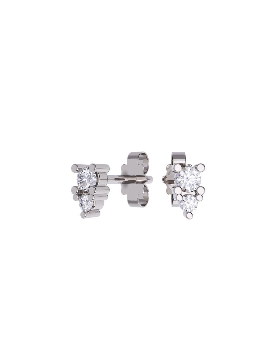 Set de aretes rectangular oro 10 K con acabado pulido zirconia Set de aretes rectangular oro 10 K con acabado pulido zirconia