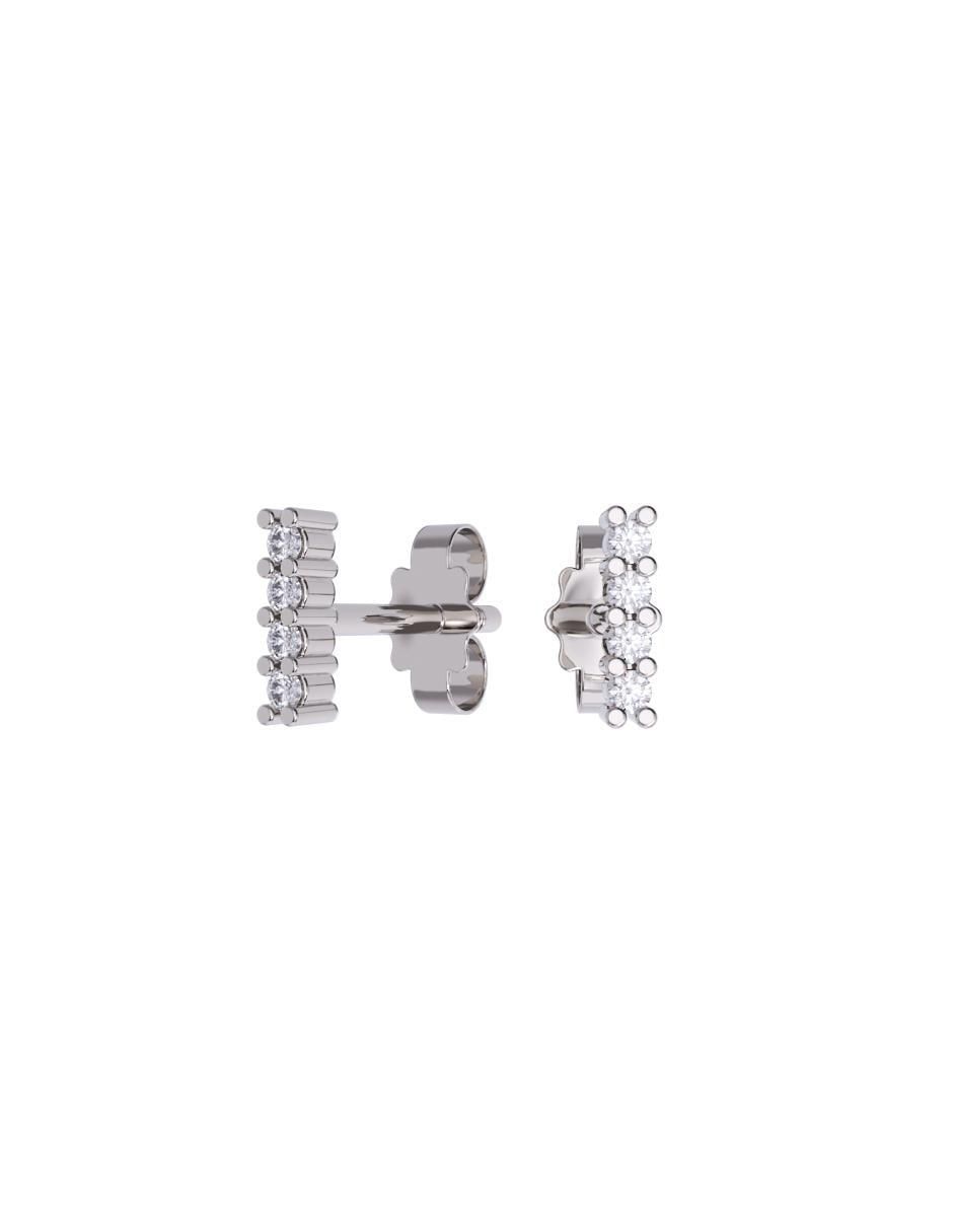 Set de aretes de oro 10 k con acabado pulido zirconia Set de aretes de oro 10 k con acabado pulido zirconia