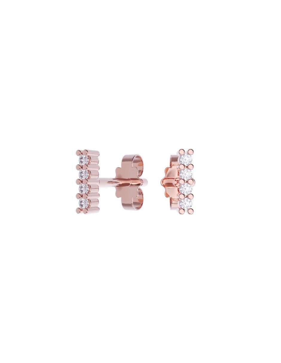 Set de aretes de oro 10 k con acabado pulido zirconia Set de aretes de oro 10 k con acabado pulido zirconia