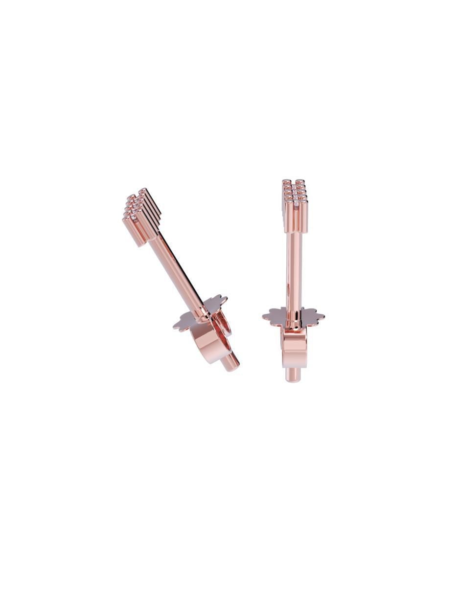 Set de aretes de oro 10 k con acabado pulido zirconia 2