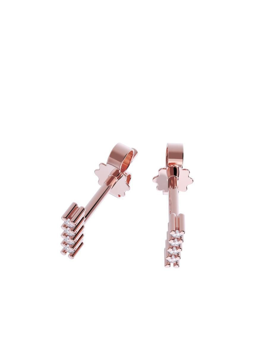 Set de aretes de oro 10 k con acabado pulido zirconia 3
