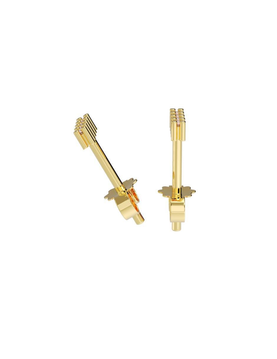 Set de aretes "de (si aplica)" rectangular no aplica fonelli sin familia "de" oro 10 k "con acabado" pulido zirconia