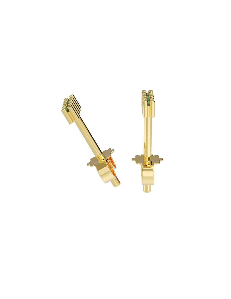 Set de aretes "de (si aplica)" rectangular no aplica fonelli sin familia "de" oro 10 k "con acabado" pulido zirconia