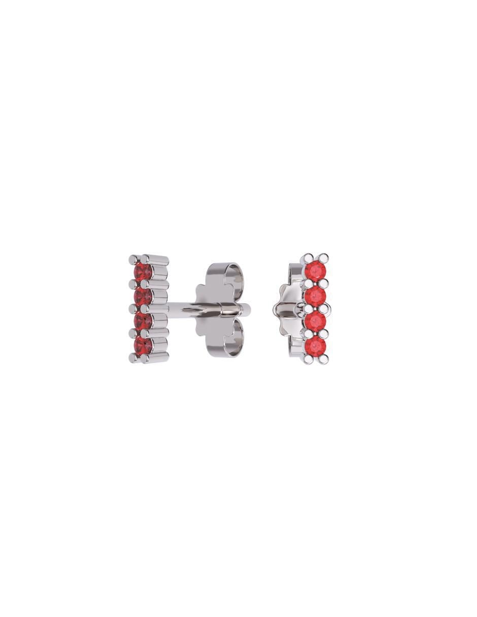 Set de aretes de oro 10 k con acabado pulido zirconia