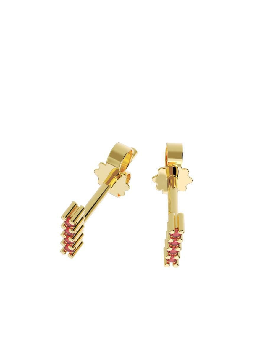 Set de aretes "de (si aplica)" rectangular no aplica fonelli sin familia "de" oro 10 k "con acabado" pulido zirconia