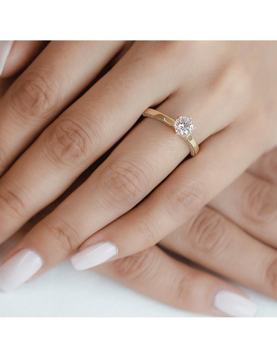 Anillo de compromiso "de" oro 10 k abba joyas no aplica zirconia