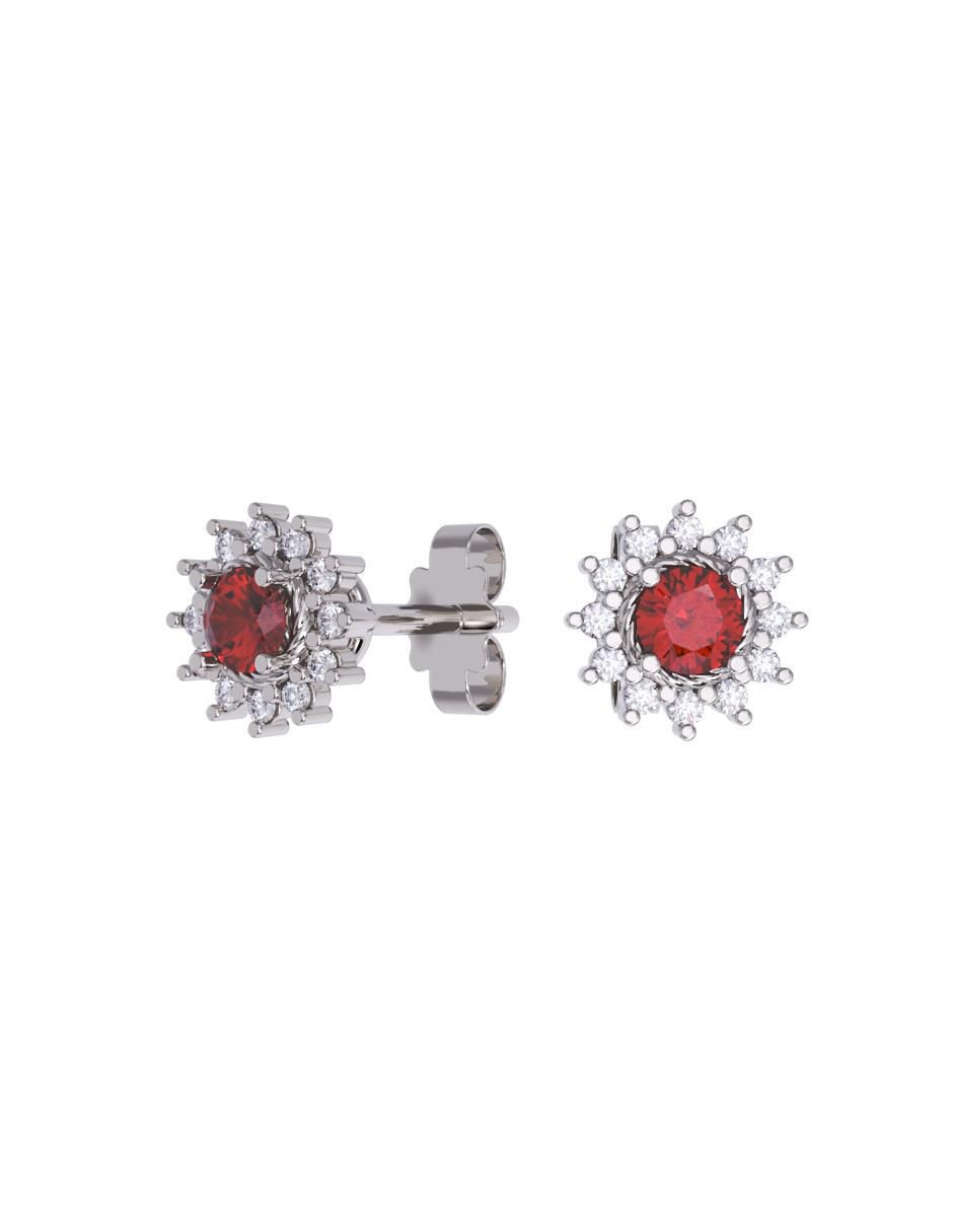 Set de aretes de flor de oro 10 K con acabado pulido zirconia Set de aretes de flor de oro 10 K con acabado pulido zirconia