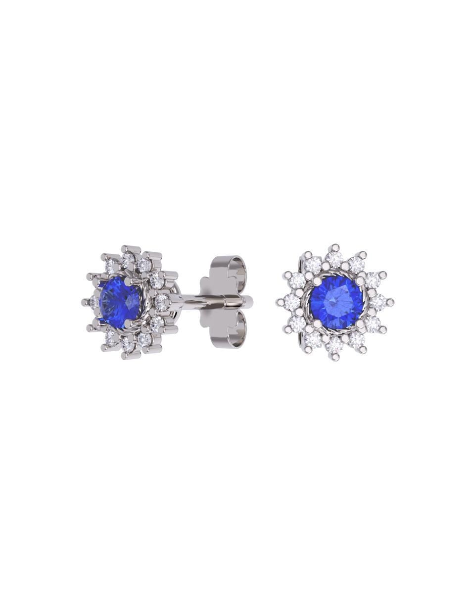 Set de aretes de flor de oro 10 k con acabado pulido zirconia Set de aretes de flor de oro 10 k con acabado pulido zirconia