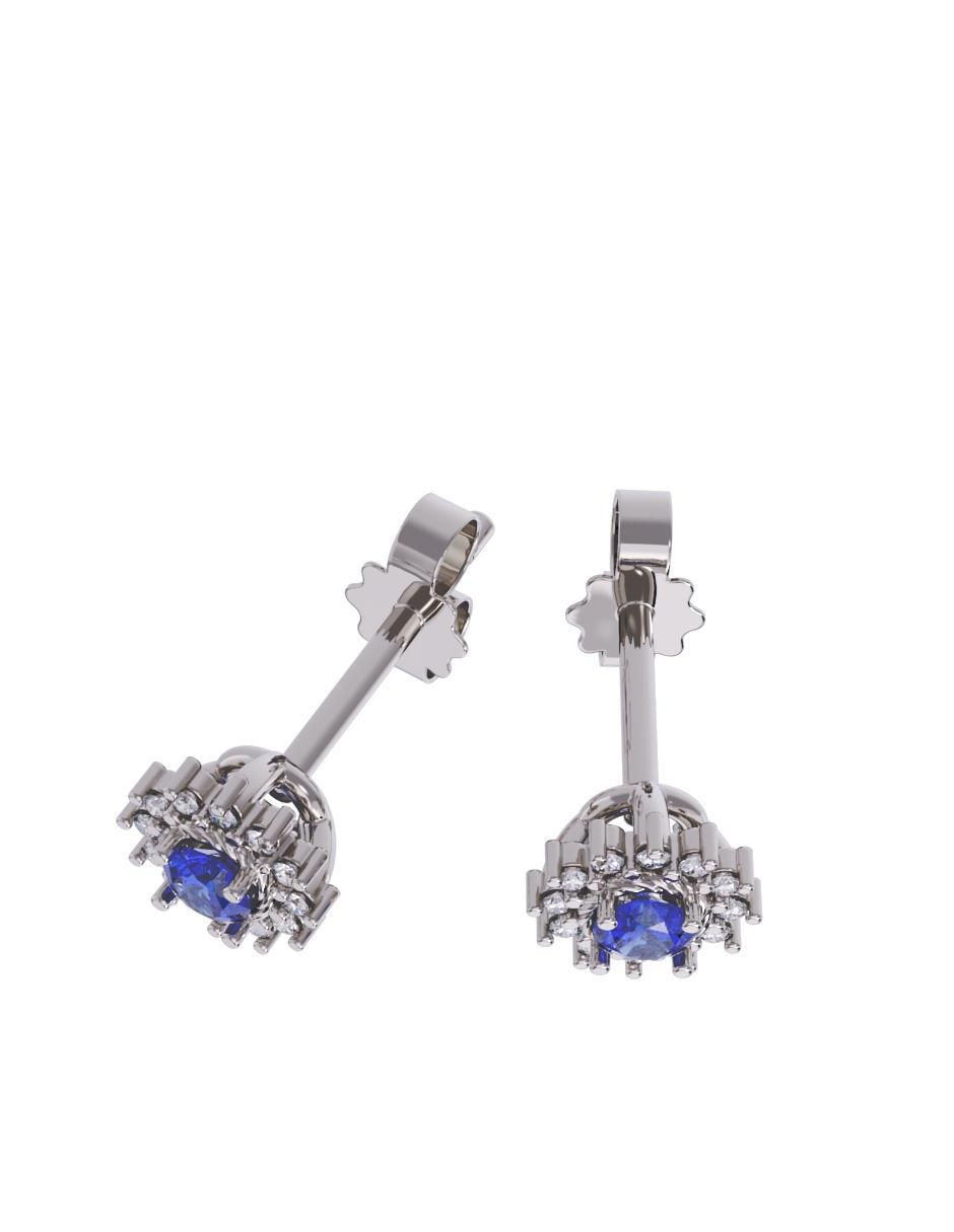 Set de aretes de flor de oro 10 k con acabado pulido zirconia 2