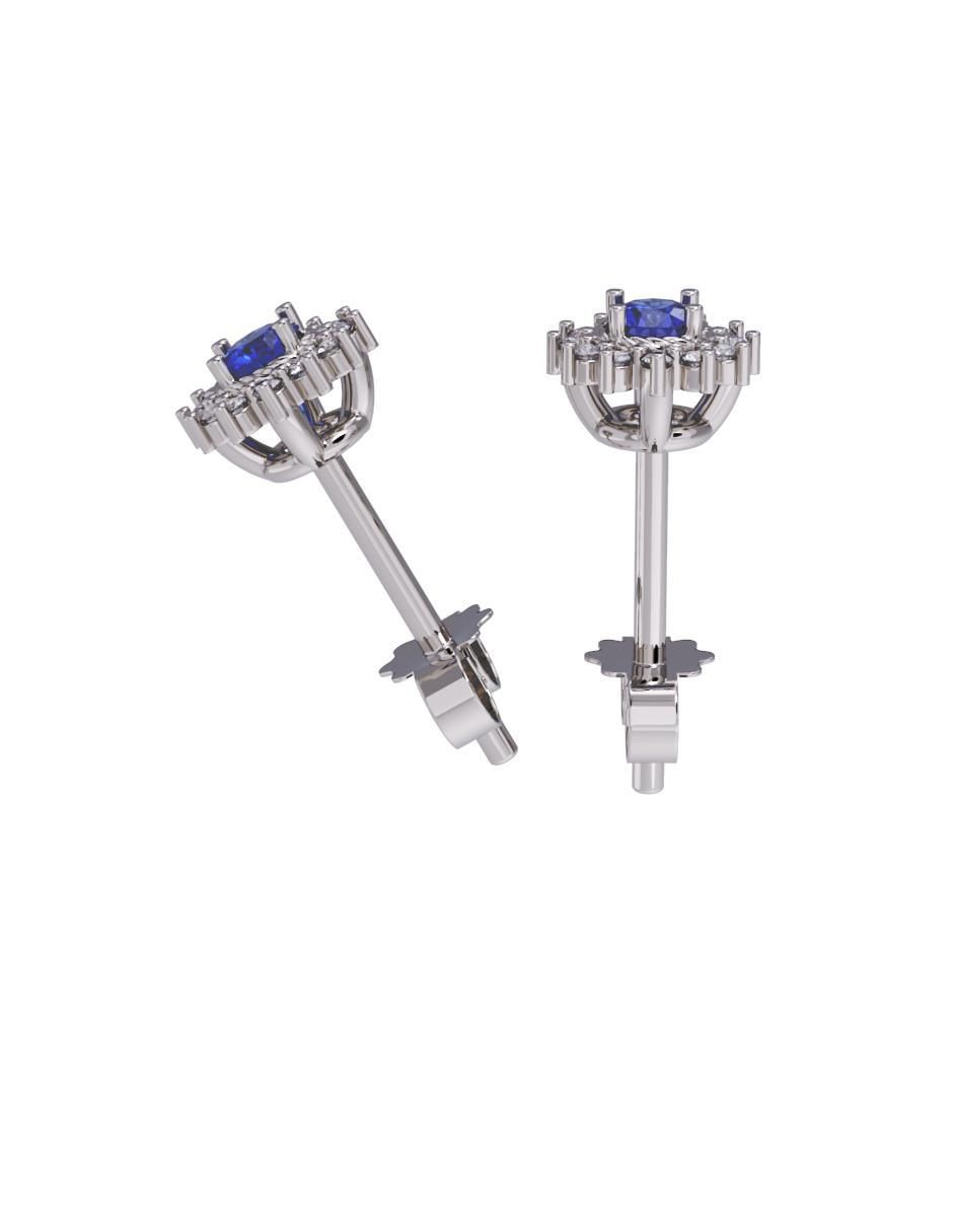 Set de aretes de flor de oro 10 k con acabado pulido zirconia 3