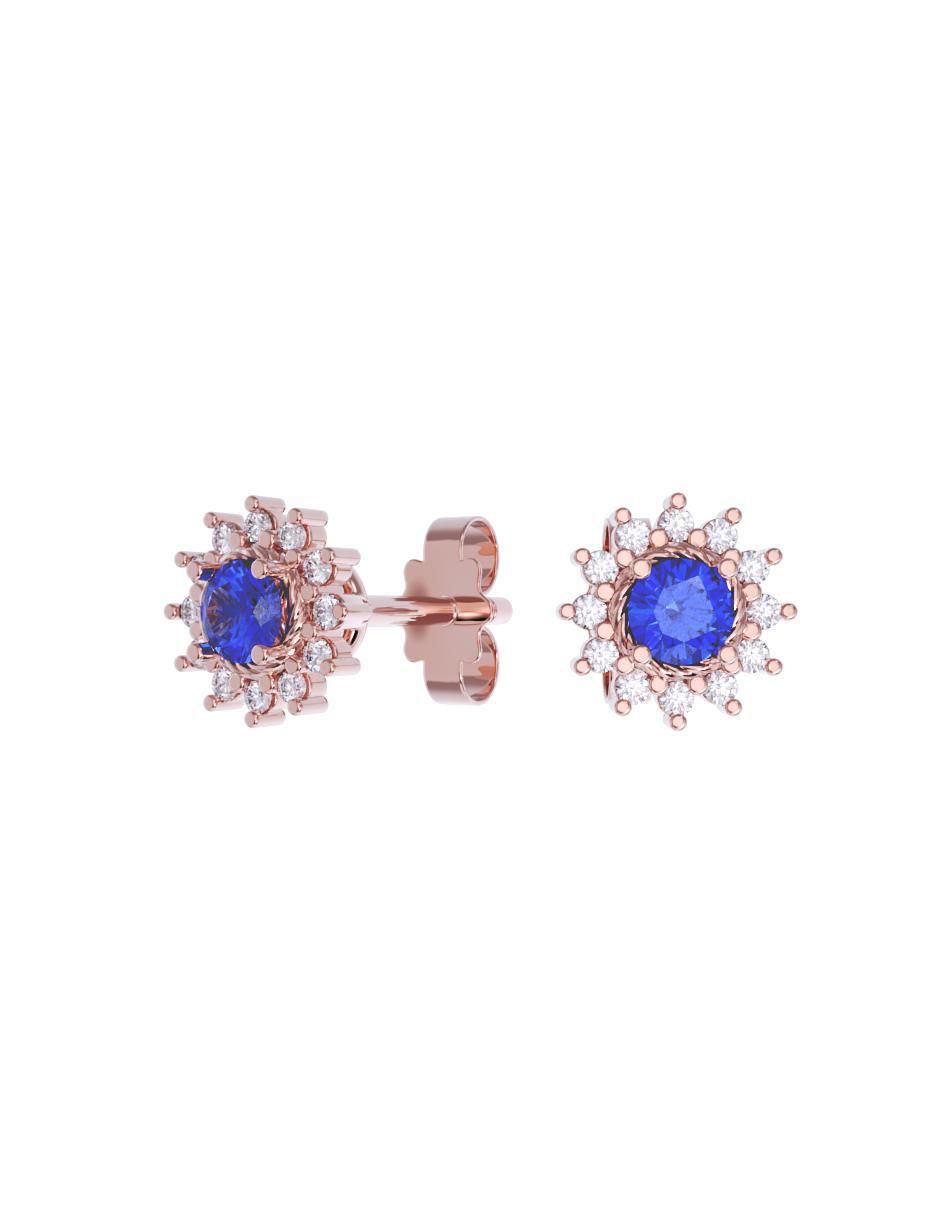 Set de aretes de flor de oro 10 k con acabado pulido zirconia Set de aretes de flor de oro 10 k con acabado pulido zirconia