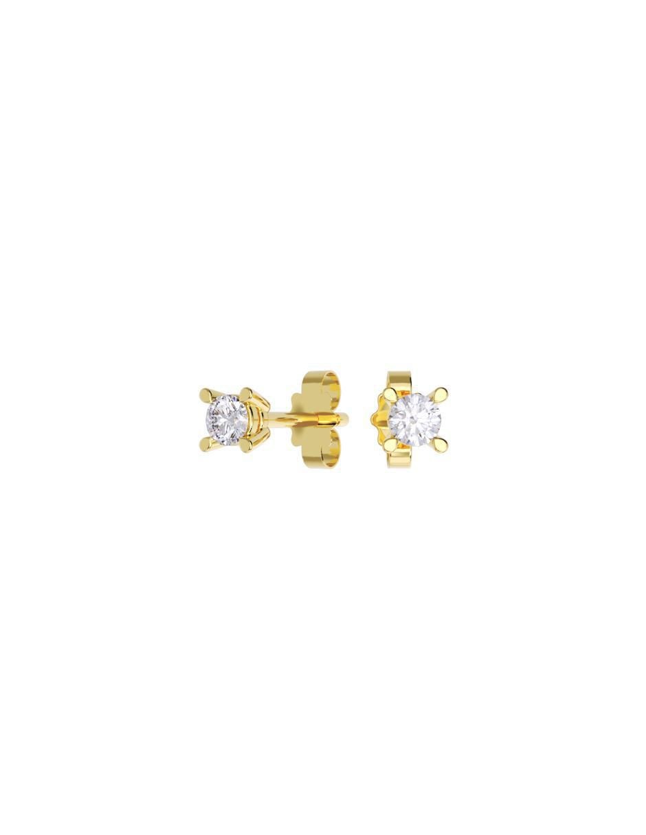 Set de aretes de oro 10 k con acabado pulido zirconia