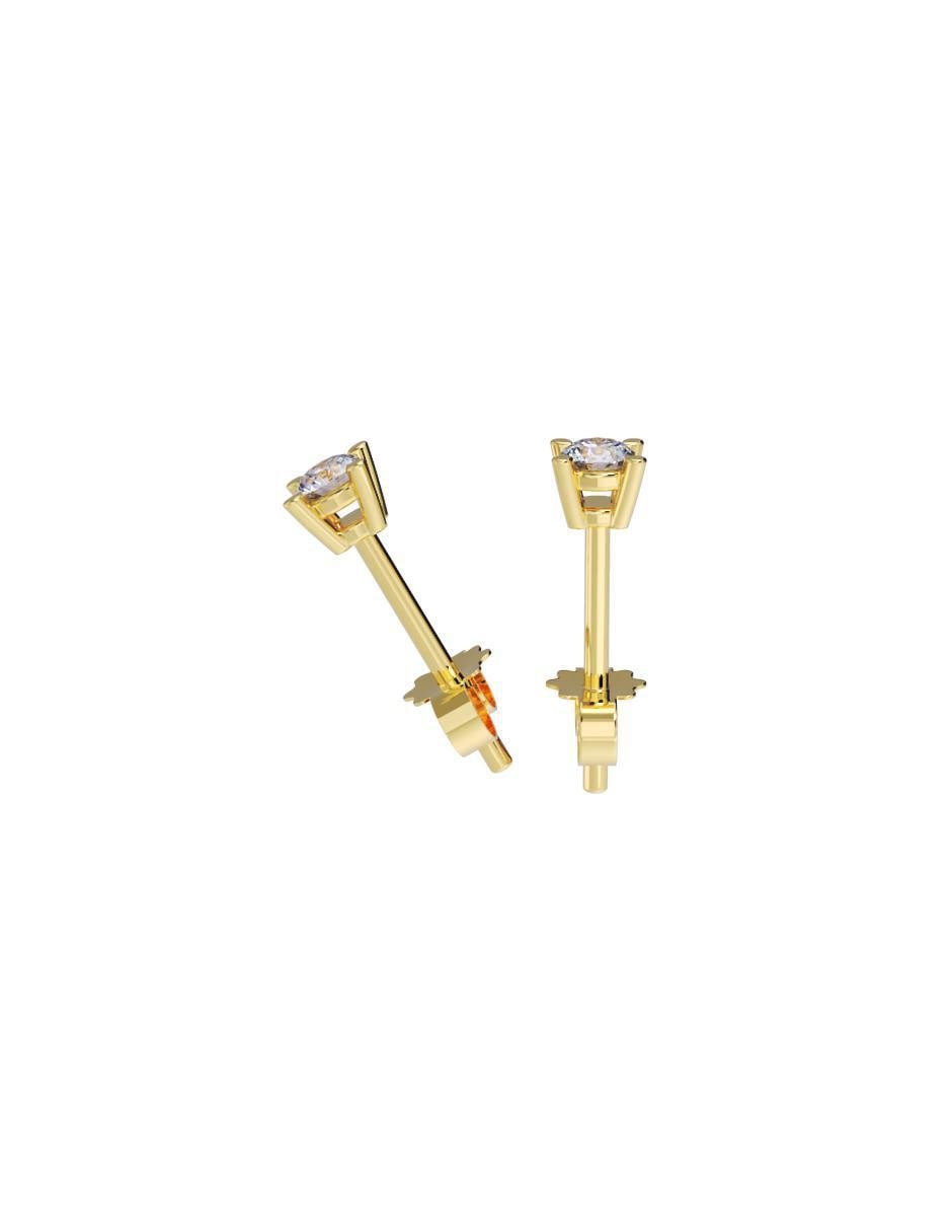 Set de aretes "de (si aplica)" redonda no aplica fonelli sin familia "de" oro 10 k "con acabado" pulido zirconia