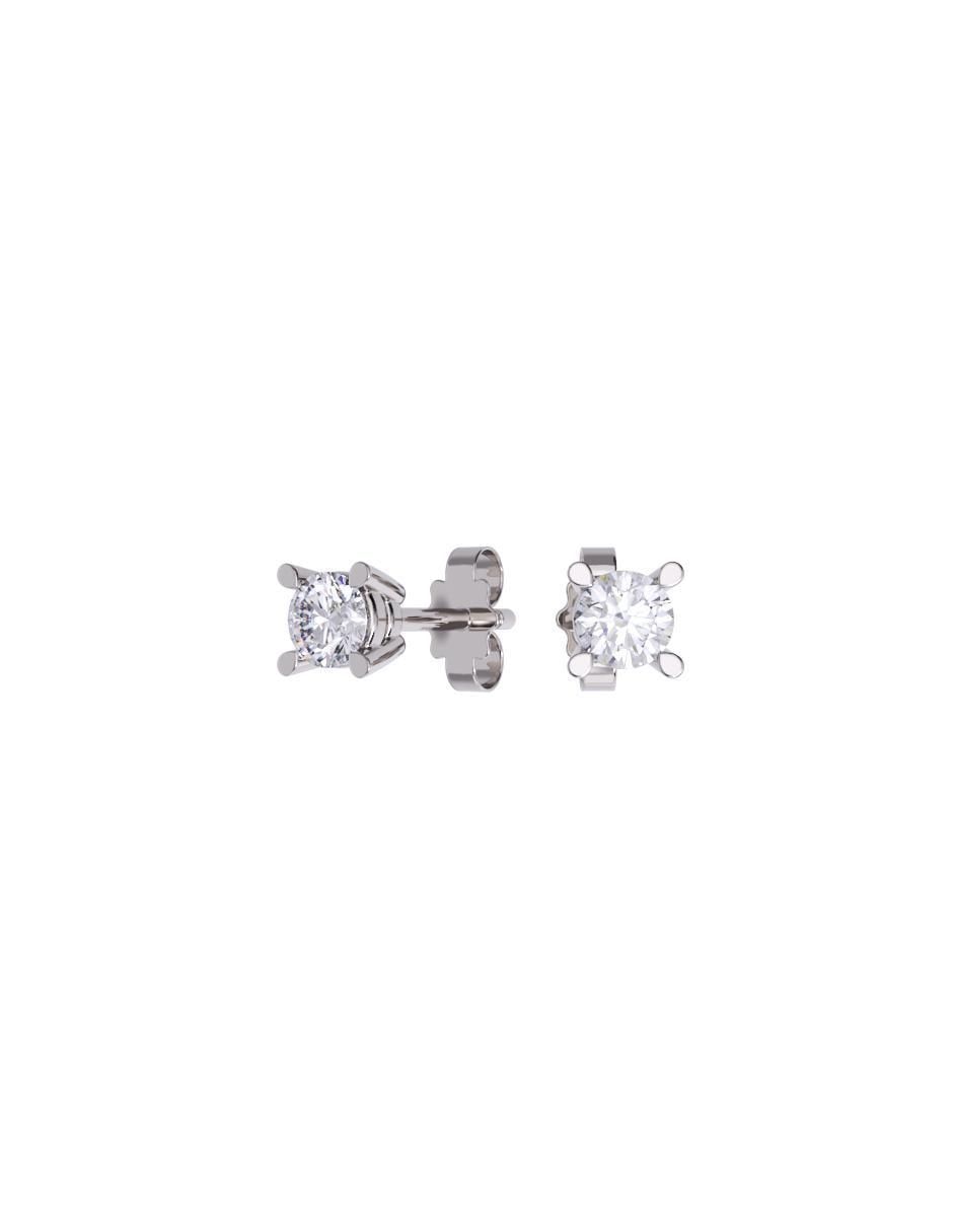 Set de aretes redonda de oro 10 K con acabado pulido zirconia Set de aretes redonda de oro 10 K con acabado pulido zirconia