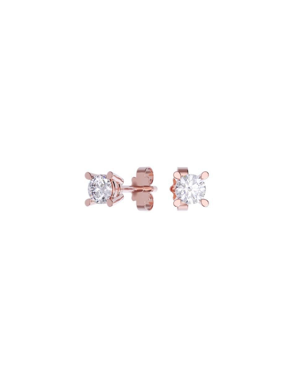 Set de aretes redonda de oro 10 K con acabado pulido zirconia Set de aretes redonda de oro 10 K con acabado pulido zirconia