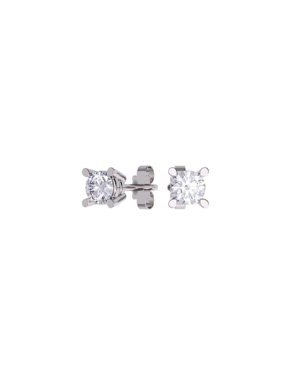 Set de aretes redonda de oro 10 K con acabado pulido zirconia Set de aretes redonda de oro 10 K con acabado pulido zirconia