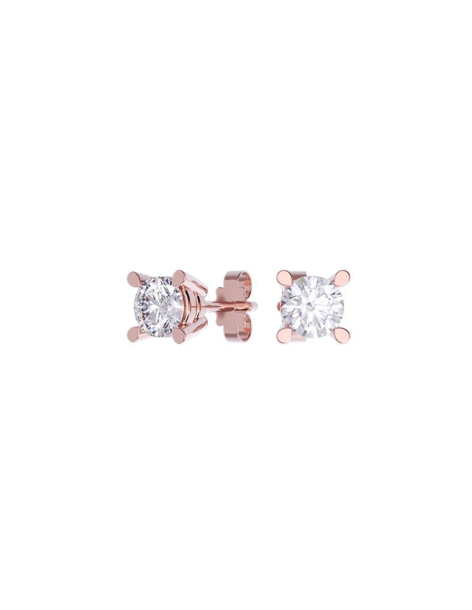 Set de aretes de oro 10 k con acabado pulido zirconia
