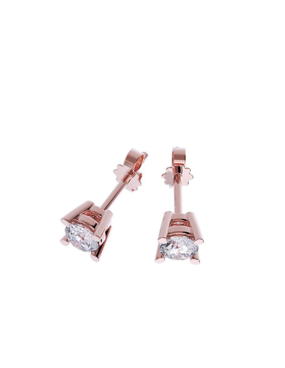 Set de aretes de oro 10 k con acabado pulido zirconia 3