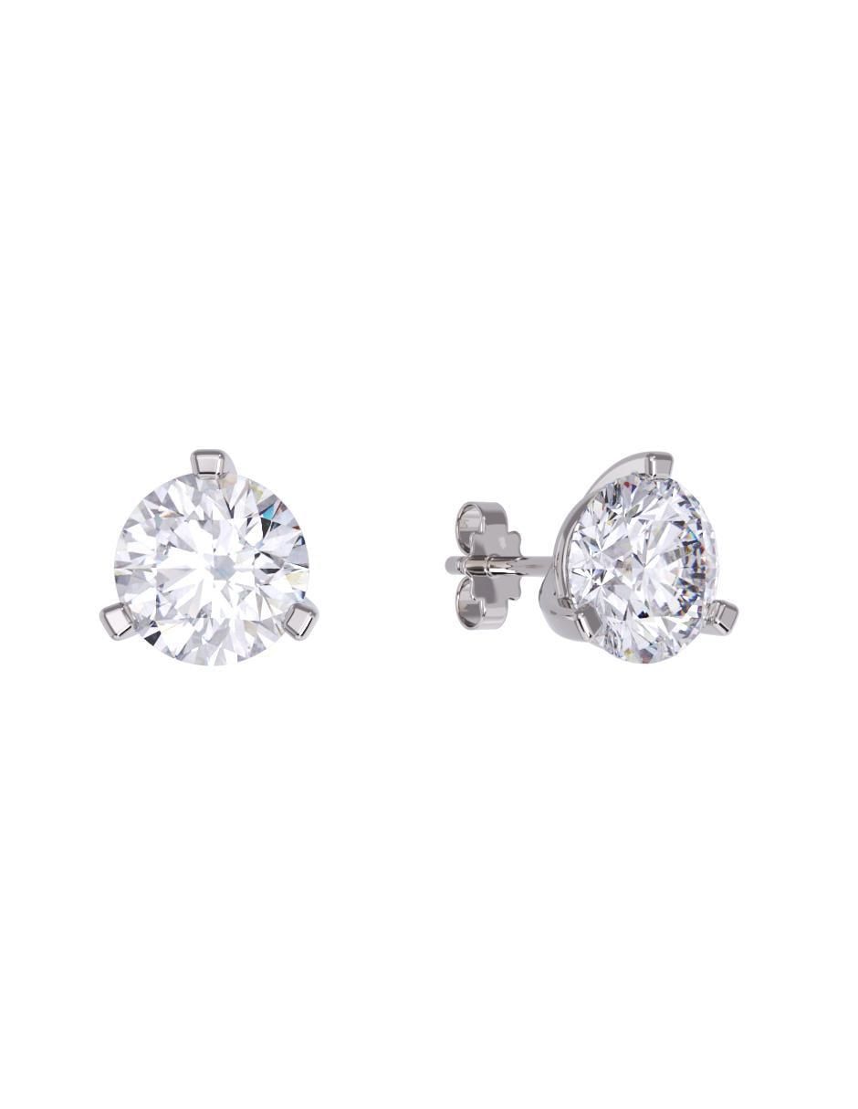 Set de aretes de oro 10 k con acabado pulido zirconia Set de aretes de oro 10 k con acabado pulido zirconia