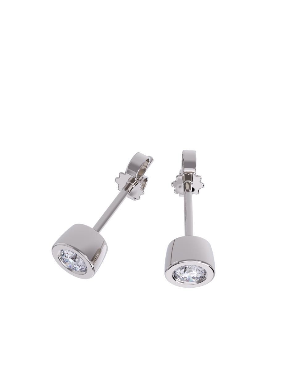 Set de aretes de oro 10 k con acabado pulido zirconia 2