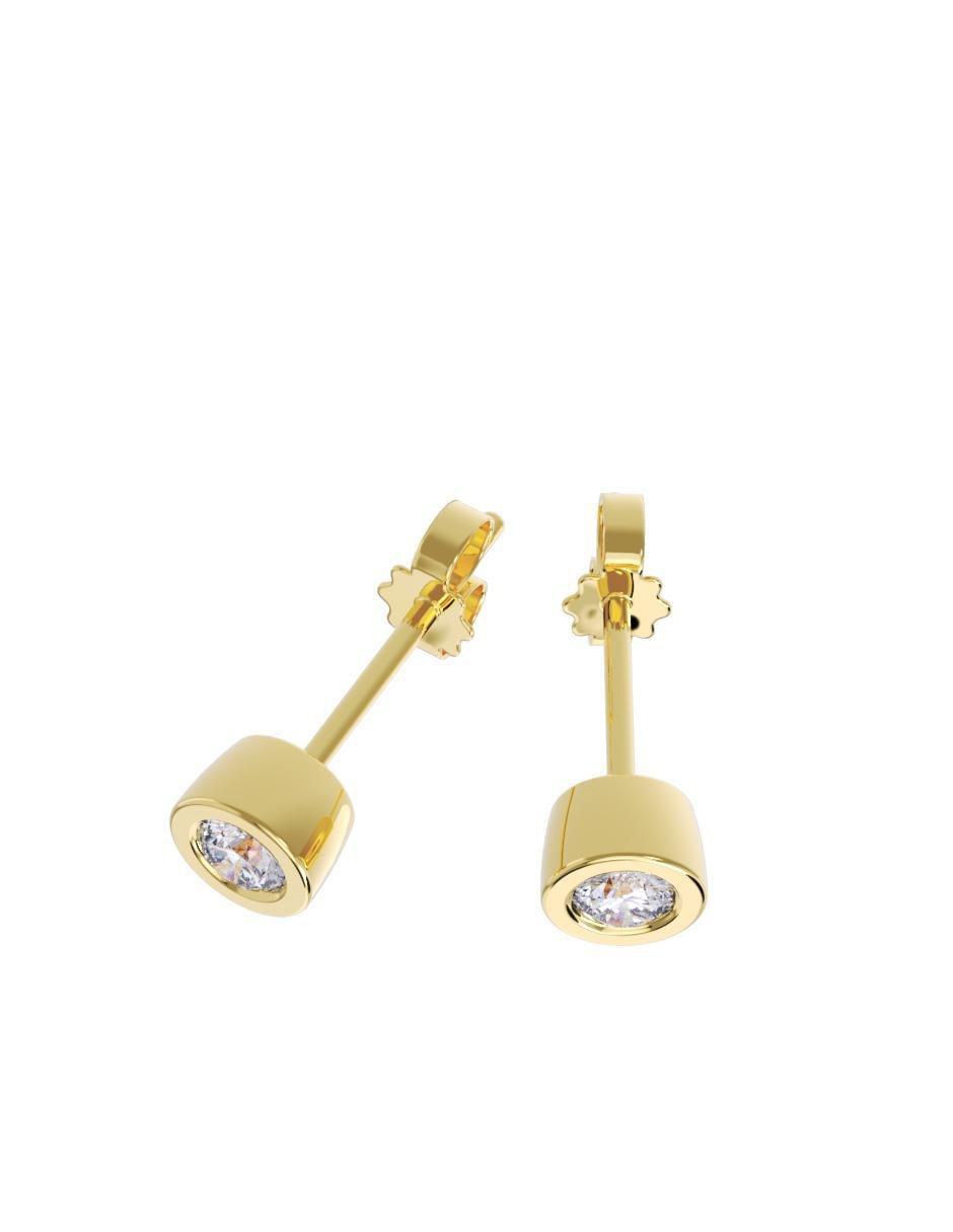 Set de aretes "de (si aplica)" redonda no aplica fonelli sin familia "de" oro 10 k "con acabado" pulido zirconia
