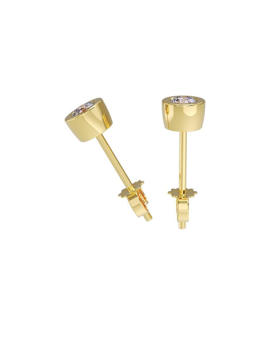 Set de aretes "de (si aplica)" redonda no aplica fonelli sin familia "de" oro 10 k "con acabado" pulido zirconia