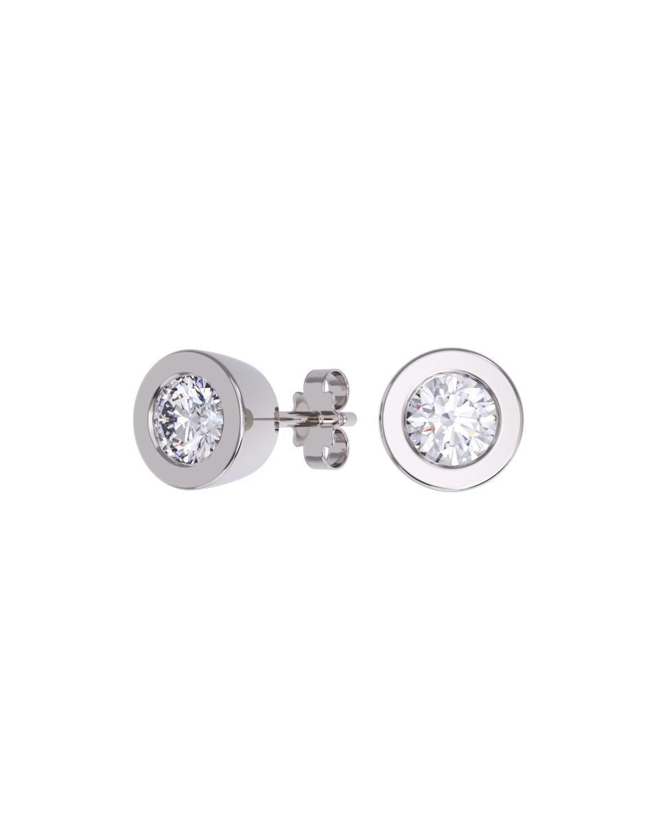 Set de aretes de oro 10 k con acabado pulido zirconia Set de aretes de oro 10 k con acabado pulido zirconia