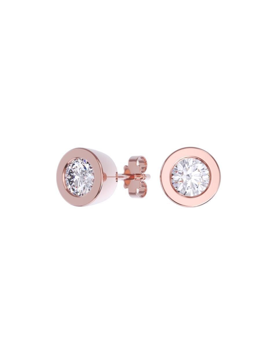 Set de aretes de oro 10 k con acabado pulido zirconia