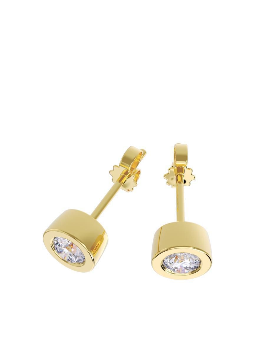 Set de aretes "de (si aplica)" redonda no aplica fonelli sin familia "de" oro 10 k "con acabado" pulido zirconia