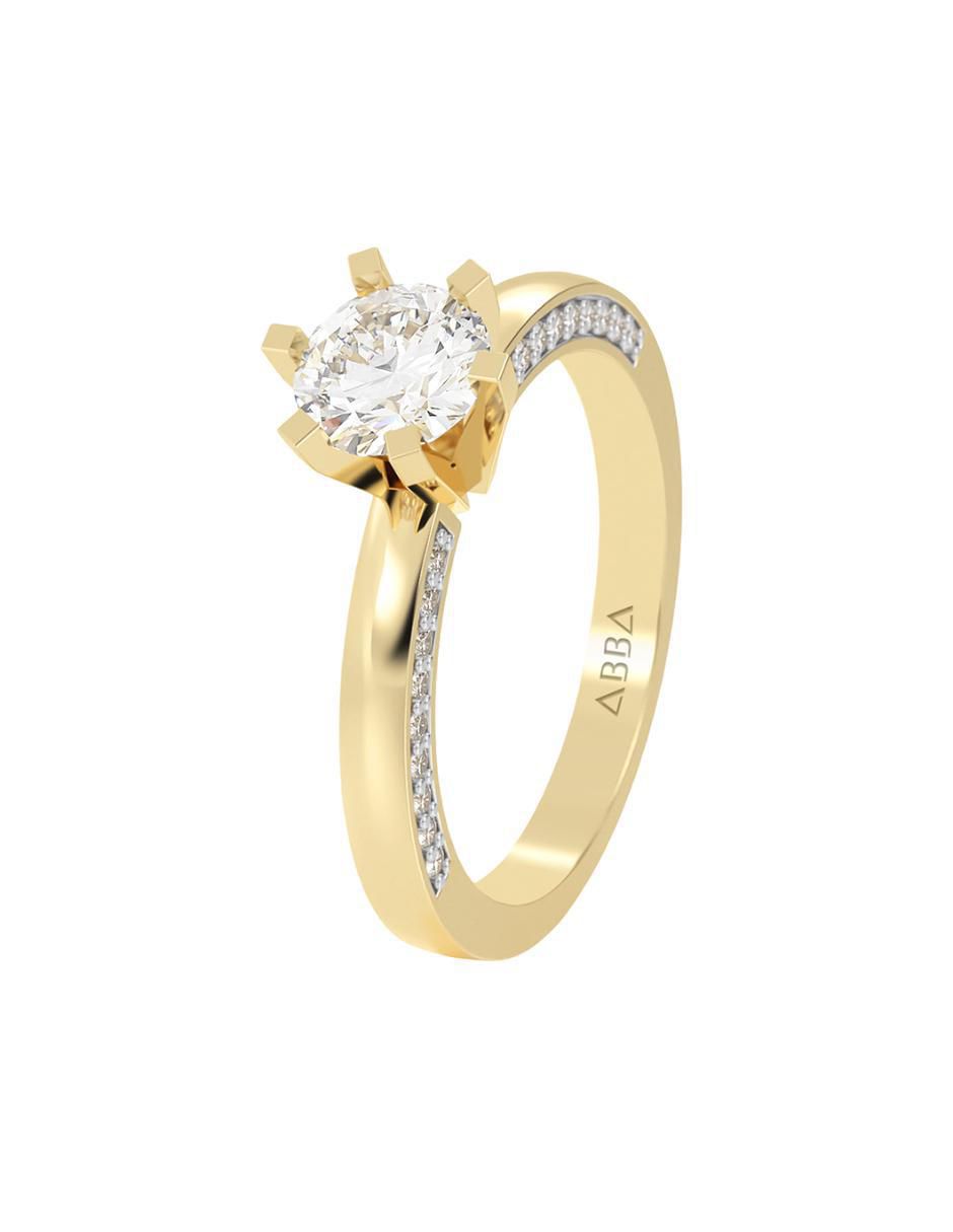 Anillo de compromiso "de" oro 14 k abba joyas no aplica zirconia