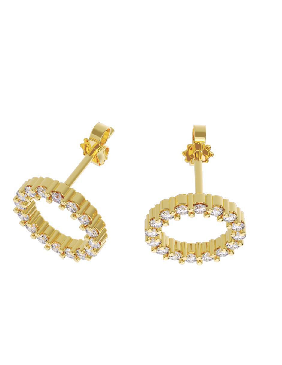 Set de aretes "de (si aplica)" redonda no aplica fonelli sin familia "de" oro 10 k "con acabado" pulido zirconia