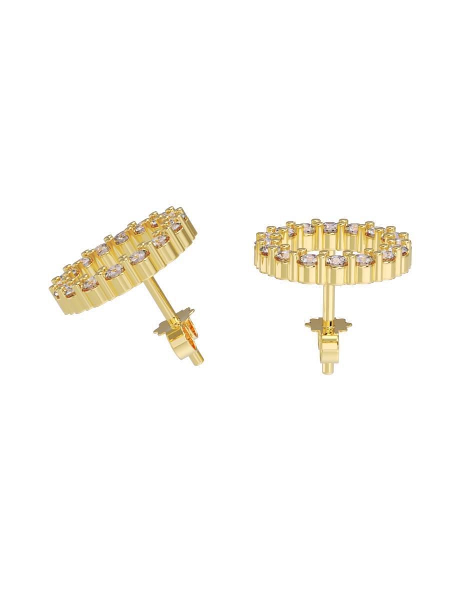 Set de aretes "de (si aplica)" redonda no aplica fonelli sin familia "de" oro 10 k "con acabado" pulido zirconia