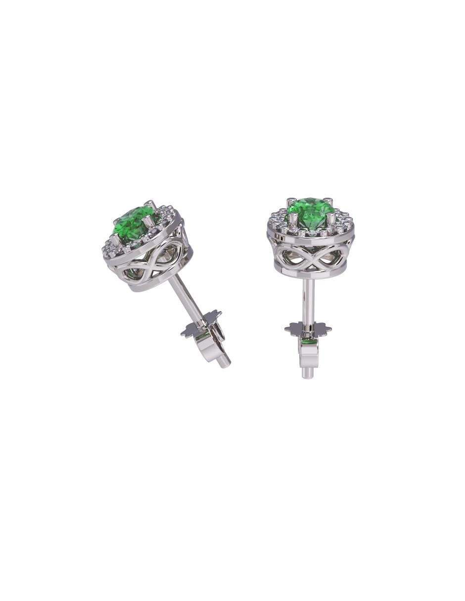 Set de aretes ovalada de oro 10 K con acabado pulido zirconia 3