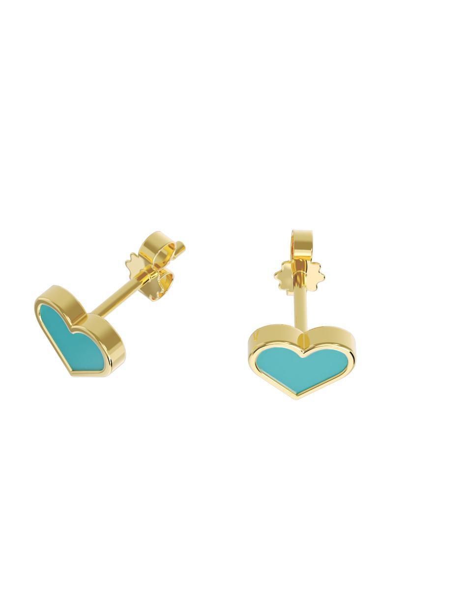 Set de aretes "de (si aplica)" corazón no aplica fonelli no aplica "de" oro 10 k "con acabado" pulido sin gema