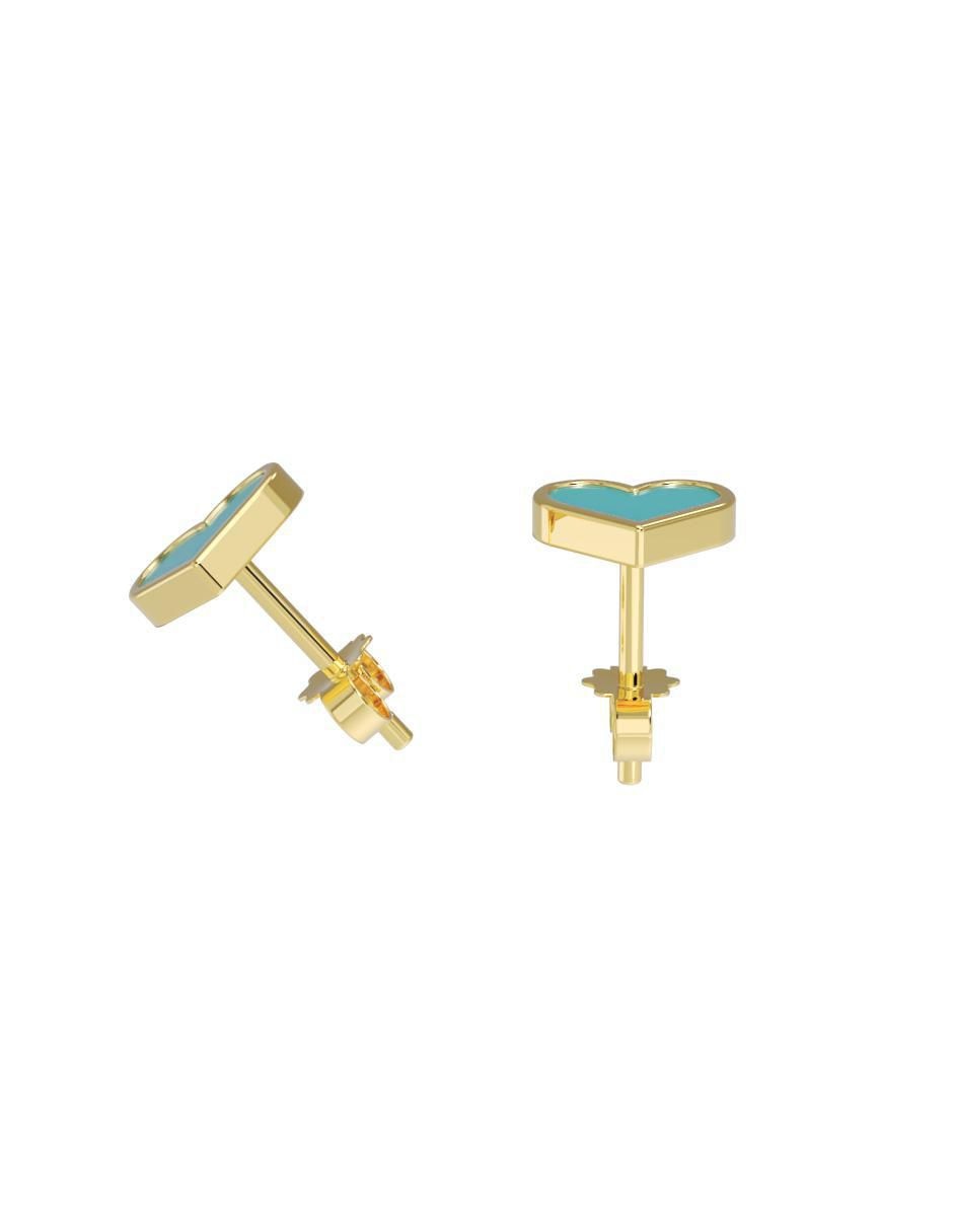 Set de aretes "de (si aplica)" corazón no aplica fonelli no aplica "de" oro 10 k "con acabado" pulido sin gema